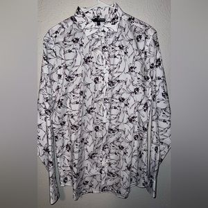 Dillards Murano Floral Button-Down Shirt Slim Fit Large